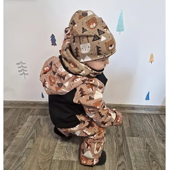 Chlapecká bunda Yháček Softshellová bunda s beránkem Yháček, Lišky a medvědi caffé Velikost: 116