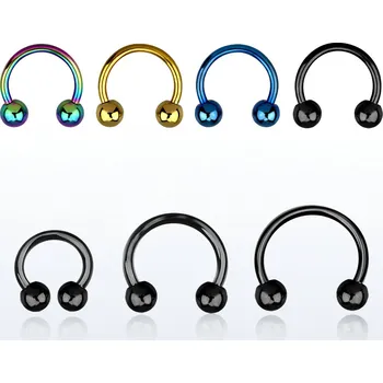 Piercing Piercingate Piercing podkova PPO00107 - Barva/Motiv: Zlatá, Délka tyčky: 10 mm, Kuličky: 4 mm, Průměr tyčky: 1,2 mm