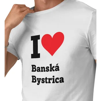 Pánské tričko Pánské triko - I love Banská Bystrica 4XL