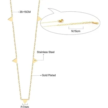 Náhrdelník Dámský náhrdelník s přívěskem - trojúhelník zlatý