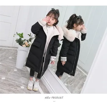 Dívčí oblečení Dívčí zimní péřový kabát (parka) Barva: Černá, V E L I K O S T: 10T-11T