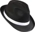 Karnevalový doplněk Widmann Černý mafiánský klobouk s bílou stuhou