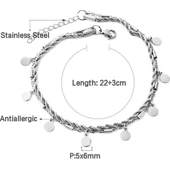 Náramek Elegantní náramek na nohu z chirurgické oceli - 122S