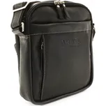 Černý pánský kožený zipový crossbag 215-8913-60 + doprava zdarma