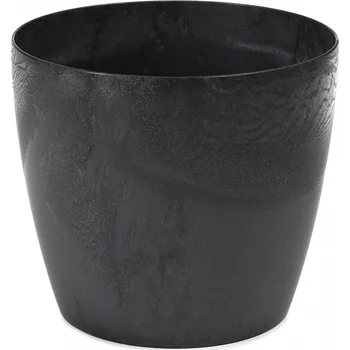 Květináč Plastový květináč Magnolia eco beton efekt 210 mm, černý beton