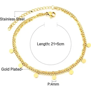 Náramek Elegantní náramek na nohu z chirurgické oceli - 95G