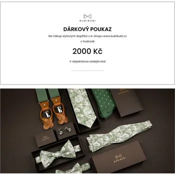 Kravata Bubibubi Tištěný dárkový poukaz na 2.000 Kč