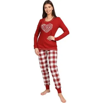 Dámské pyžamo Pleas Dámské pyžamo VÁNOCE tmavočervená 3XL (180788-507-048)