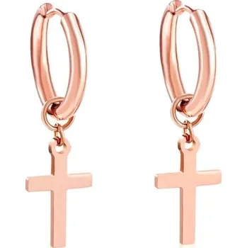 Náušnice Unisex náušnice s křížem z chirurgické oceli - 473R