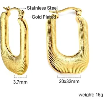 Náušnice Náušnice z nerezové oceli ve zlatém odstínu - 188G