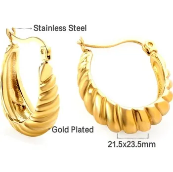 Náušnice Náušnice z nerezové oceli ve zlatém odstínu - 141G