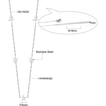 Náhrdelník Dámský náhrdelník s přívěskem - hvězdy stříbrné