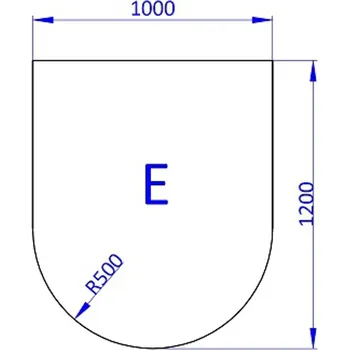Krbová kamna Sklo pod kamna půloblouk 100x120 Radius 500 tl. 6 mm