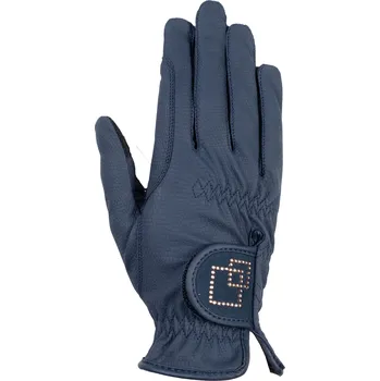 Jezdecké rukavice HKM Rukavice jezdecké Competition HKM, dámské, navy/rose M