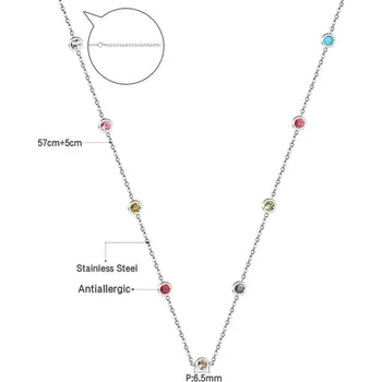 Náhrdelník Dámský náhrdelník s přívěskem - křišťálové stříbro-203027829