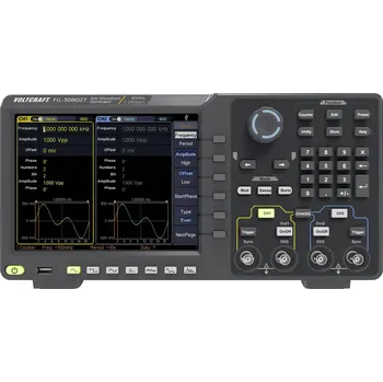 generátor funkcí VOLTCRAFT FG-30802T Arbitrární generátor funkcí 1 µHz - 80 MHz 2kanálový arbitrární, šum, pulz, obdélníkový, sinusový, trojúhelník