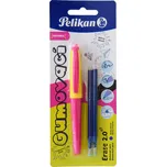 Gumovací pero Pelikan žluto-růžové + 2 náplně