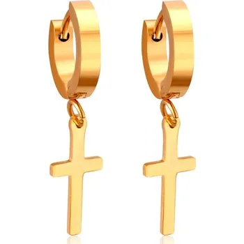 Náušnice Unisex náušnice s křížem z chirurgické oceli - 103G
