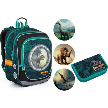 Set školních potřeb Lehoučký batoh Topgal s dinosaury ENDY 23039 SET SMALL