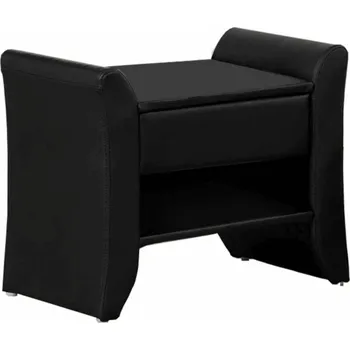 Noční stolek Noční stolek, černá ekokůže, BOLTON