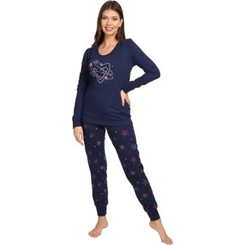 Dámské pyžamo Pleas Dámské pyžamo GALAXY dlouhé tmavá modrá 2XL (180768-803-046)