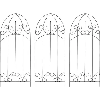 Opora na rostlinu vidaXL Opěry na pnoucí rostliny 3 ks černé 40 x 100 cm železo [47098]