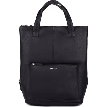 Městský batoh SEGALI Dámský kožený batoh do města SG-9061 černý