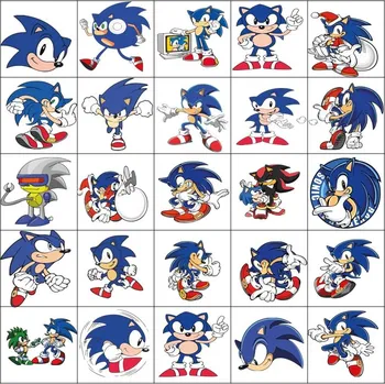 Jedlá dekorace na dort Jedlý tisk na fondánový list 25 kostiček 4x4 cm na celoroční kalendáře - bonboniéry "Sonic"