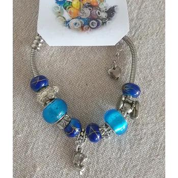 Náramek Náramek hadí ve stylu PANDORA - želva,rybka (délka 19cm)