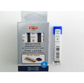 KOH-I-NOOR tuha do pentelky / mikrotužky grafitová 0.7 12 ks, B