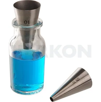 Laboratorní baňka Nálevka nerezová mini, Dolní průměr [mm]: 10, Horní průměr [mm]: 31, Výška [mm]: 50