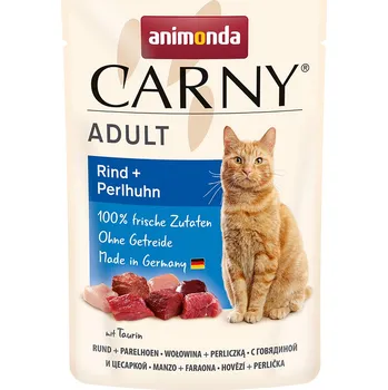 Krmivo pro kočku 24x85g animonda Carny Pouch - hovězí a perlička