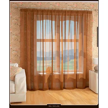 Záclona Záclona voálová VICTORIE hnědá v. 100 cm š. 250 cm ( Doprodej posledních kusů - 2 ks, SLEVA 34 %)