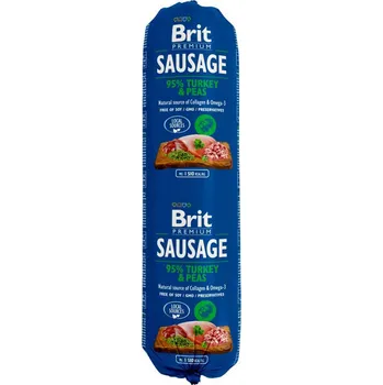 24x800g Brit Sausage - krůtí a hrášek