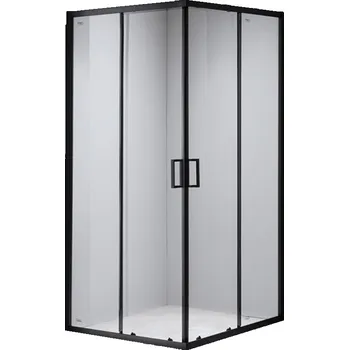 BPS-koupelny Čtvercový sprchový kout HYD-SK30D 70x70 černá/transparent - bez vaničky