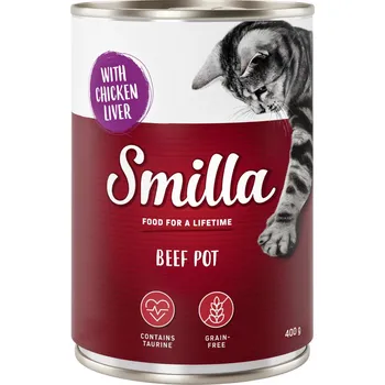 Krmivo pro psa 24x400g Smilla konzerva - hovězí s kuřecími játry