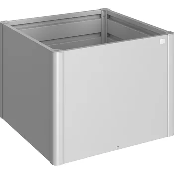 Truhlík Biohort Zvýšený truhlík na zeleninu 1 x 1 stříbrná metalíza (Rozměr 102 x 102 x 77 cm)