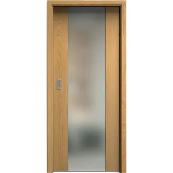 Interiérové dveře SAPELI HARMONIE KOMFORT M40 - DÝHA - POSUVNÉ DVEŘE VČ. ZÁRUBNĚ - dub natur Průchozí šířka (cm): 60, Průchozí výška (cm): 197, Typ skla: Satináto bílé