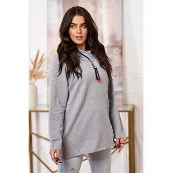 Dámská mikina Fashionweek Bavlněná mikina oversize s kapuci K0160 Barva: šedý, Velikost: Universal