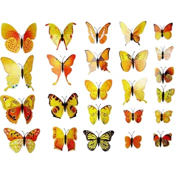 Dekorace do dětského pokoje Amparo Miranda® Dekorace na zeď Motýli M12 žlutí