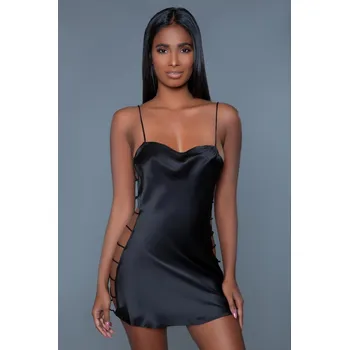 Dámská noční košile Brooklyn Negligee With Open Sides - Black, Small, černá, Be Wicked