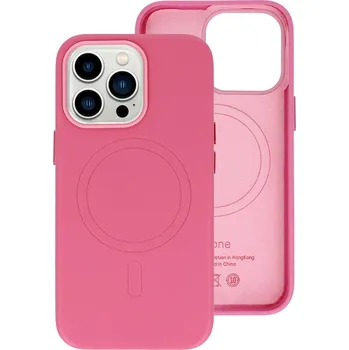 Pouzdro na mobilní telefon Zadní kryt MagSafe Leather pro Iphone 15 Plus Pink