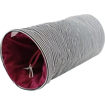 Samohýl Exclusive Tunel dr.savec závěsný L, černobílé proužky, tm.růžový velvet 15x15x40cm