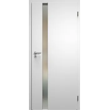 Interiérové dveře SAPELI HARMONIE KOMFORT M83 - CPL LAMINÁT - OTOČNÉ DVEŘE VČ. ZÁRUBNĚ - bílá pór Průchozí šířka (cm): 70, Průchozí výška (cm): 197, Typ skla: Satináto bílé