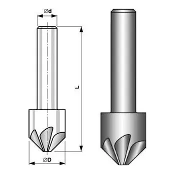 Vrták Bučovice Tools Kuželový záhlubník vícebřitý 90° D12,5 HSS DIN 335 A - BU736-125