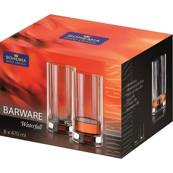 Sklenice BOHEMIA ROYAL CRYSTAL Sklenice Long Drink 6 ks 470 ml Barware Waterfall