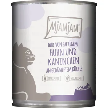 Krmivo pro kočku 6x800g MjAMjAM Duo - kuřecí a králičí s dýní