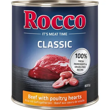 Krmivo pro psa 6x800g Rocco Classic - Hovězí s drůbežími srdíčky