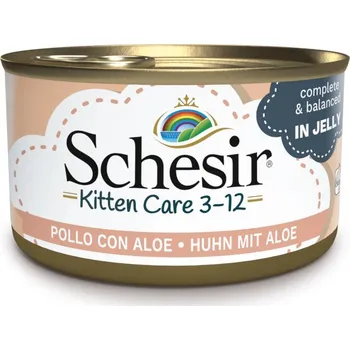 Krmivo pro kočku 6x85g Schesir Kitten v želé - kuře s aloe