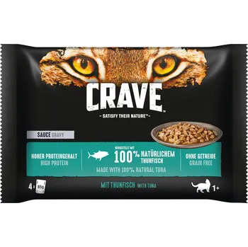 Krmivo pro kočku 4x85g Crave Pouch Multipack - Omáčka s tuňákem